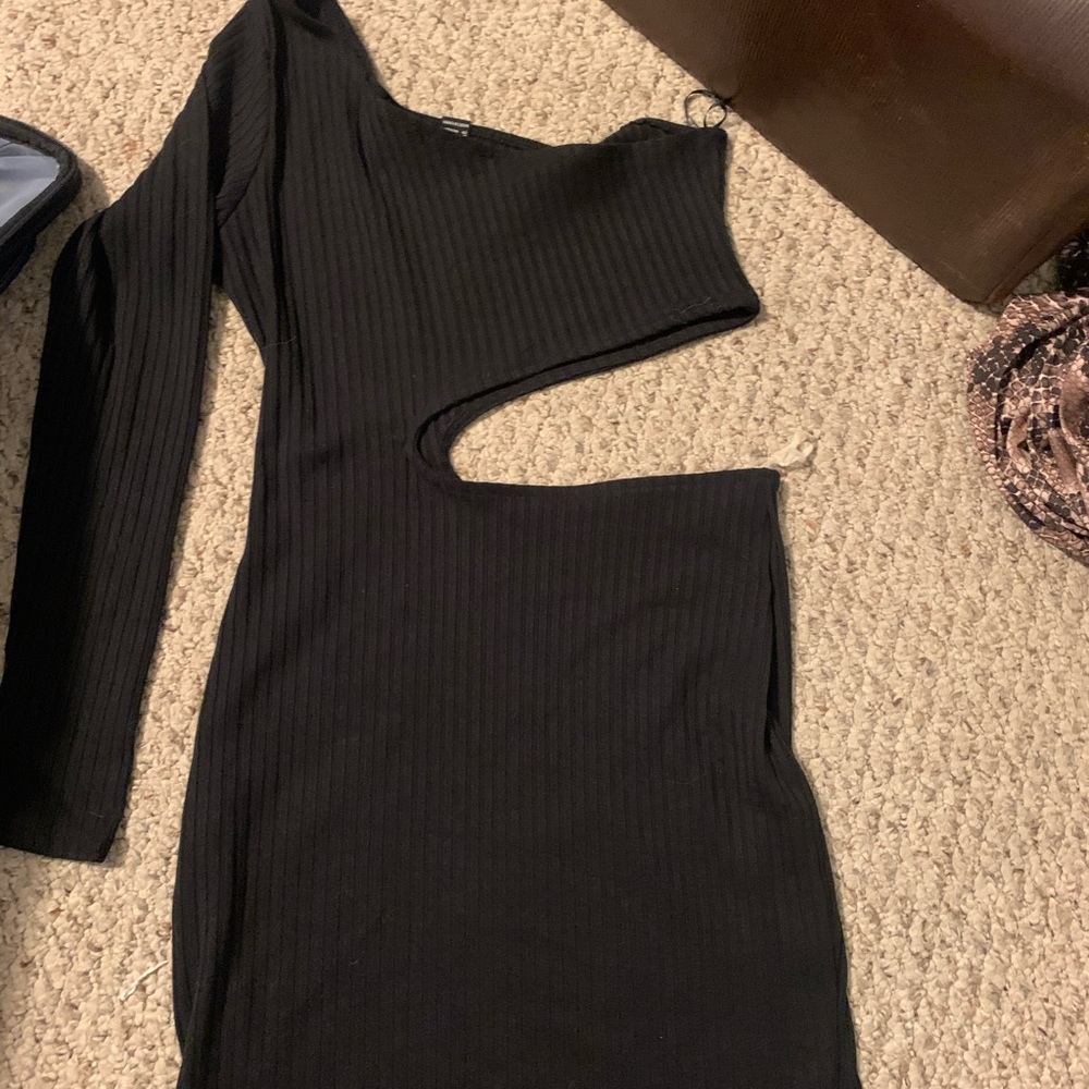 Forever 21 mini black one shoulder dress